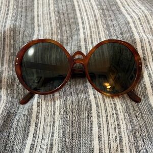 Vintage Marine USA Brown Tortoise Oval Statement Sunglasses EUC